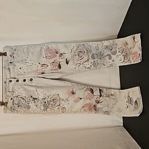Gray Floral Pants